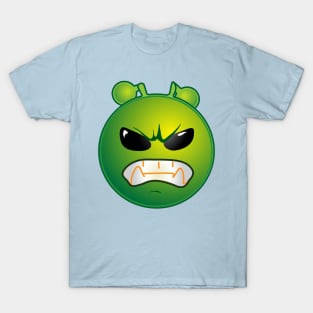 Angry Alien Monster ET Extraterrestrial Martian Green Man Emoji for Women, Men and Kids 8 T-Shirt